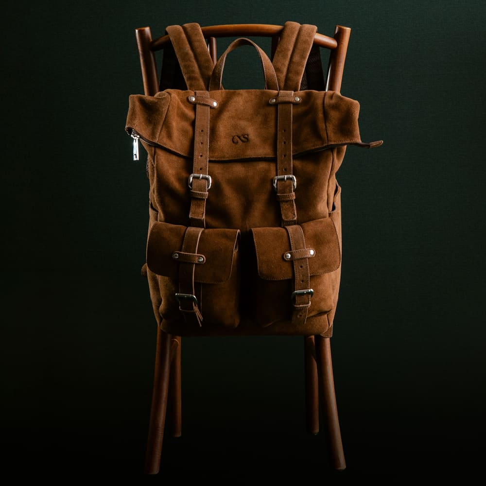 Men's Cappuccino Leather Backpack – CNS M136