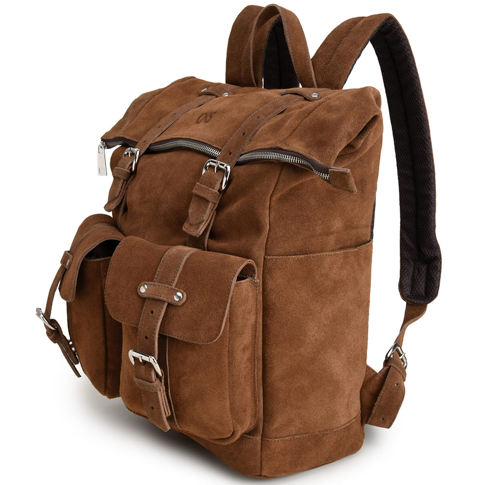 Men's Cappuccino Leather Backpack – CNS M136