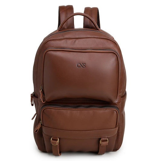Men's Cognac Leather Backpack – CNS M102