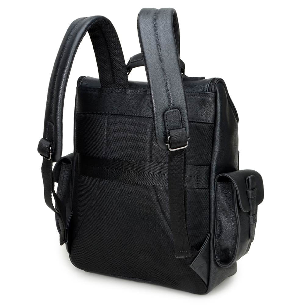 Men's Black Leather Backpack – CNS M187