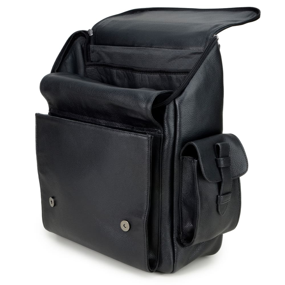 Men's Black Leather Backpack – CNS M187